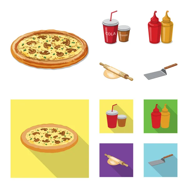 Diseño vectorial de pizza e icono de la comida. Conjunto de pizza y italia stock vector ilustración . — Archivo Imágenes Vectoriales