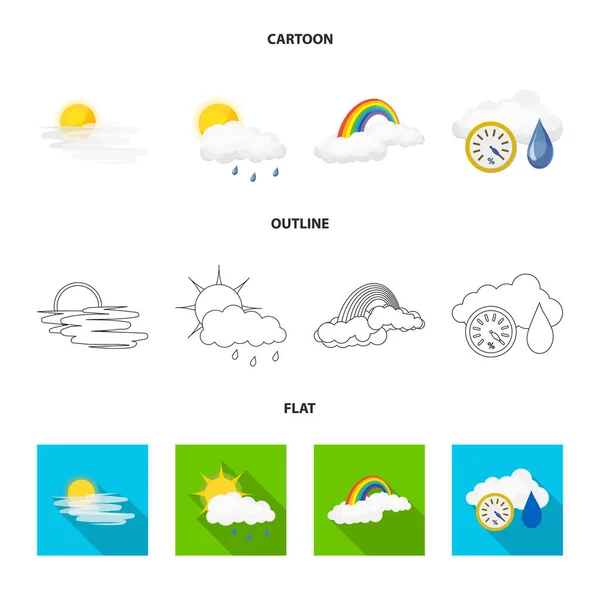 Vectorillustratie van het pictogram van het weer en klimaat. Collectie van weer en cloud vector pictogram voor voorraad. — Stockvector