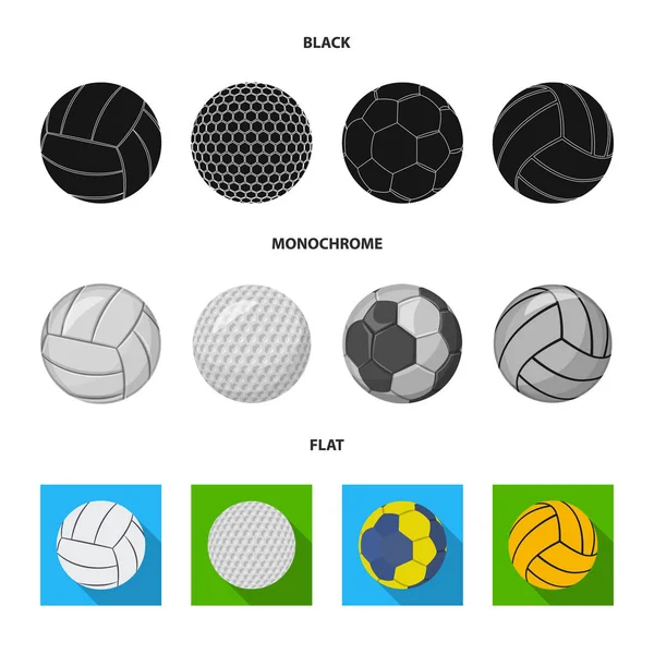 Oggetto isolato di sport e palla simbolo. Raccolta di icone sportive e vettoriali atletiche per stock . — Vettoriale Stock