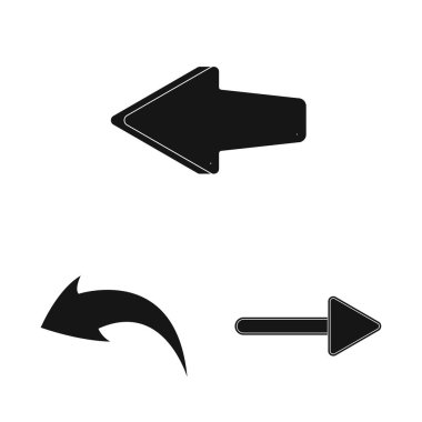 Yalıtılmış nesne öğesi ve ok işareti de olabilir. Öğe ve yön hisse senedi vektör çizim topluluğu.