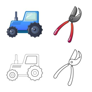 Çiftlik ve tarım simge vektör tasarımı. Çiftlik ve bitki vektör simgesini hissenin topluluğu.