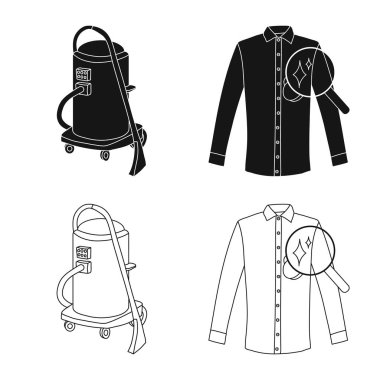 Çamaşırhane ve temiz logo vektör çizimi. Çamaşırhane ve giyim koleksiyonu vektör hisse senedi simgesi.