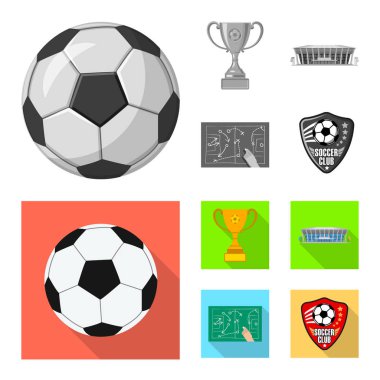 Vektör çizimi futbol ve dişli işareti. Futbol ve turnuva hisse senedi vektör çizim topluluğu.