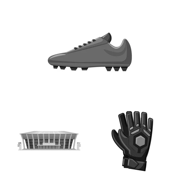 Futbol ve dişli işareti tasarımını vektör. Hisse senedi için futbol ve turnuva vektör simge kümesi. — Stok Vektör