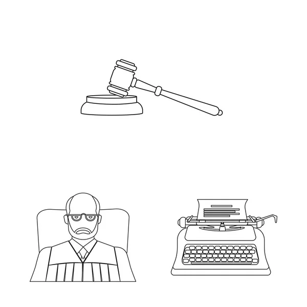 Isolated object of law and lawyer icon. Collection of law and justice vector icon for stock. — Stock Vector