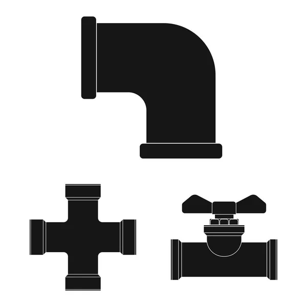 Ilustração vetorial do símbolo de tubo e tubo. Coleção de tubo e ícone vetor de pipeline para estoque . — Vetor de Stock