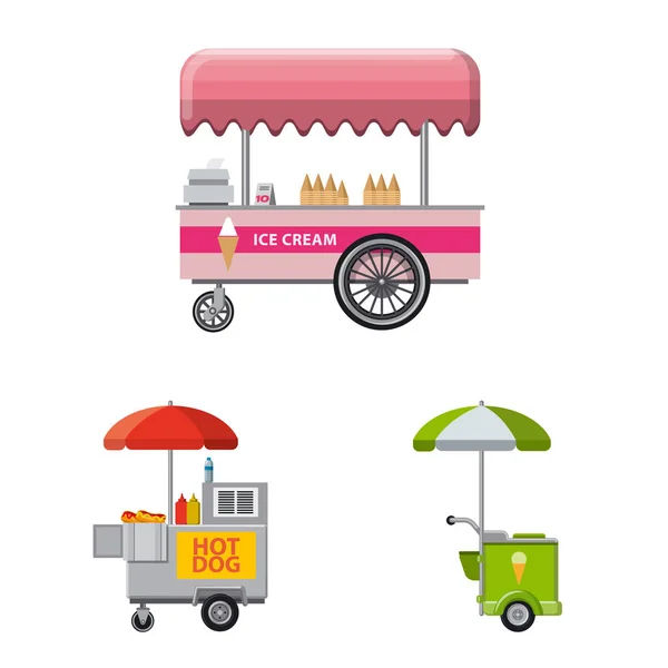 Objeto aislado de mercado e icono exterior. Colección de mercado e ilustración de vectores de existencias de alimentos . — Vector de stock