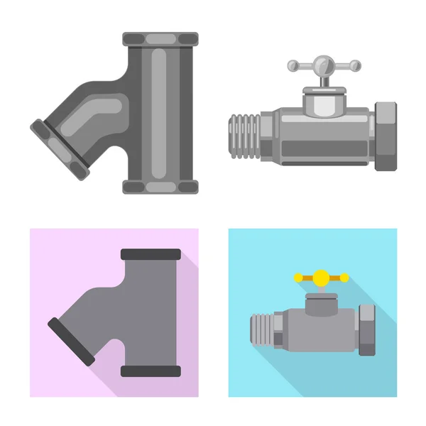 Vektor ilustrasi pipa dan tabung simbol. Set dari pipe dan pipeline stock simbol untuk web . - Stok Vektor