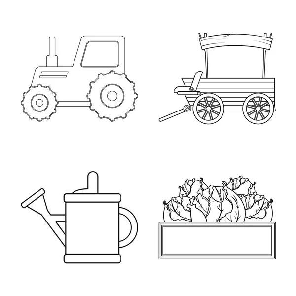 Ilustracja wektorowa znak farmy i rolnictwa. Zestaw Farma i roślina symbol giełdowy dla sieci web. — Wektor stockowy