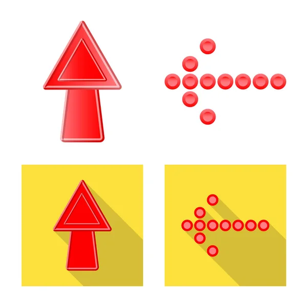 Diseño vectorial de elemento y signo de flecha. Conjunto de ilustración de vector de stock de elemento y dirección . — Vector de stock