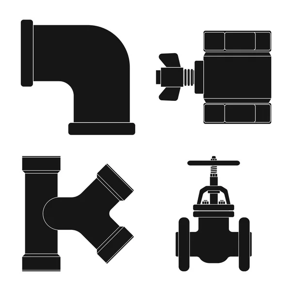 Векторный дизайн трубы и логотипа трубы. Сбор символа трубы и трубопроводного запаса для сети . — стоковый вектор