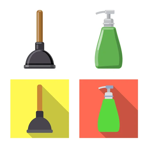 Diseño vectorial del letrero de limpieza y servicio. Colección de limpieza y vector doméstico icono para stock . — Vector de stock