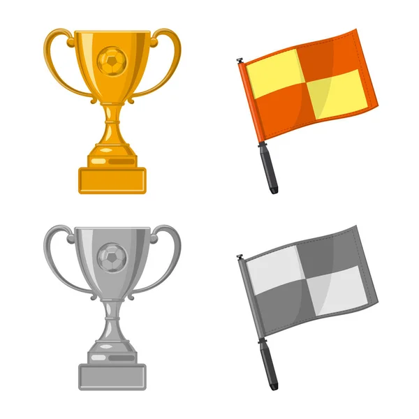 Objeto aislado de fútbol y engranaje icono. Colección de fútbol y torneo stock vector ilustración . — Archivo Imágenes Vectoriales