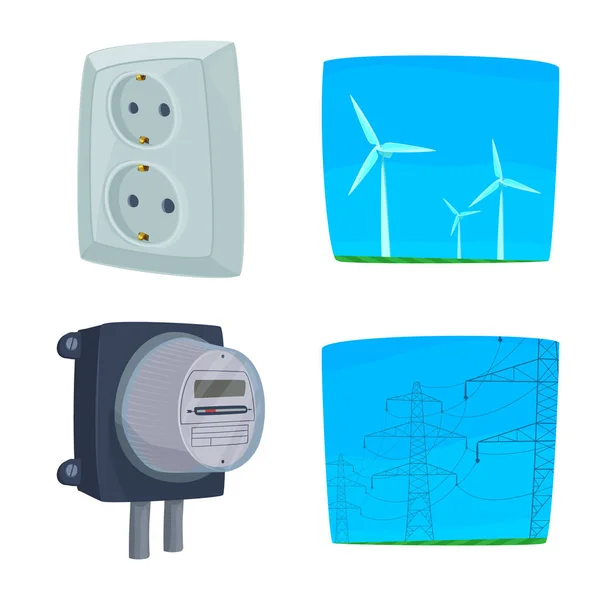 Ilustracja Wektorowa Energii Elektrycznej Elektryczny Ikona Energii Elektrycznej Energii Stockowa — Wektor stockowy