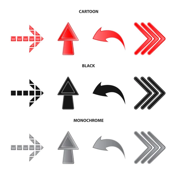 Illustration vectorielle de l'élément et symbole de flèche. Ensemble d'éléments et d'icônes vectorielles de direction pour stock . — Image vectorielle
