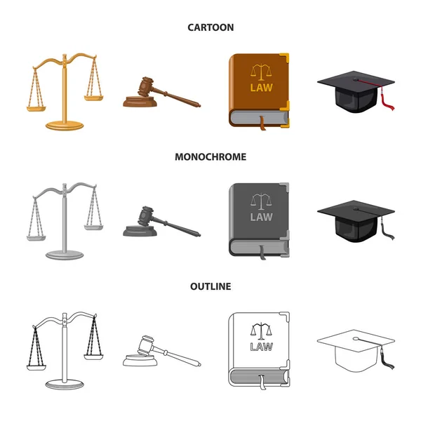 Isolated Object Law Lawyer Icon Set Law Justice Vector Icon — Stock Vector