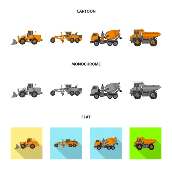 Elkülönített objektum épít és építési logó. Készlet-ból épít, és a gép vektor stock illusztráció. — Stock Vector