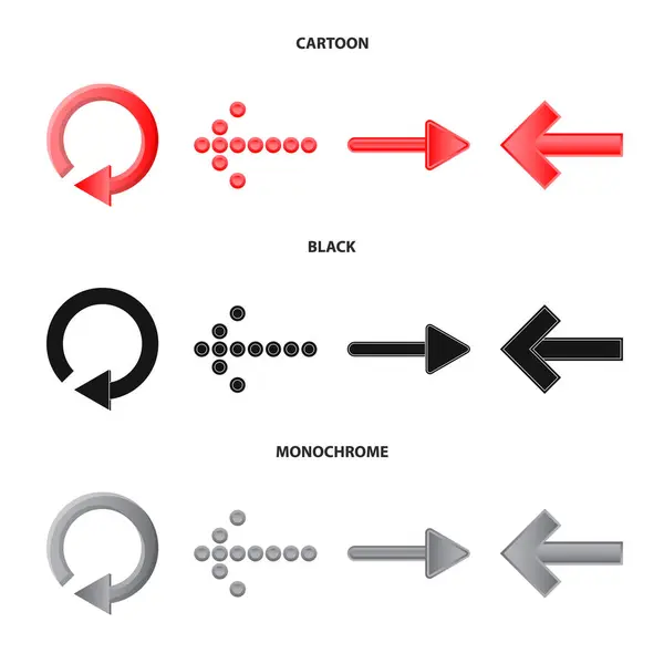 Vektor-Design von Element und Pfeil-Logo. Sammlung von Element- und Richtungsvektorsymbolen für Aktien. — Stockvektor