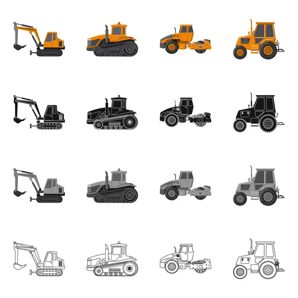 Isolated object of build and construction icon. Set of build and machinery stock symbol for web. — Stock Vector