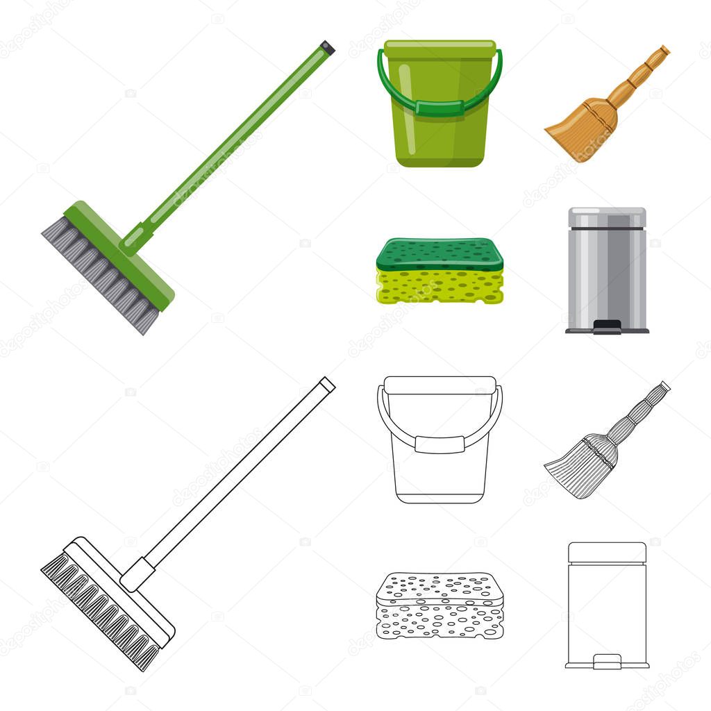 Vector design of cleaning and service symbol. Collection of cleaning and household stock symbol for web.