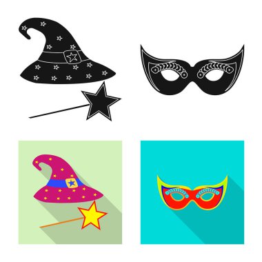 Parti ve Doğum günü simge vektör Illustration. Web için kutlama ve parti hisse senedi simgesi kümesi.