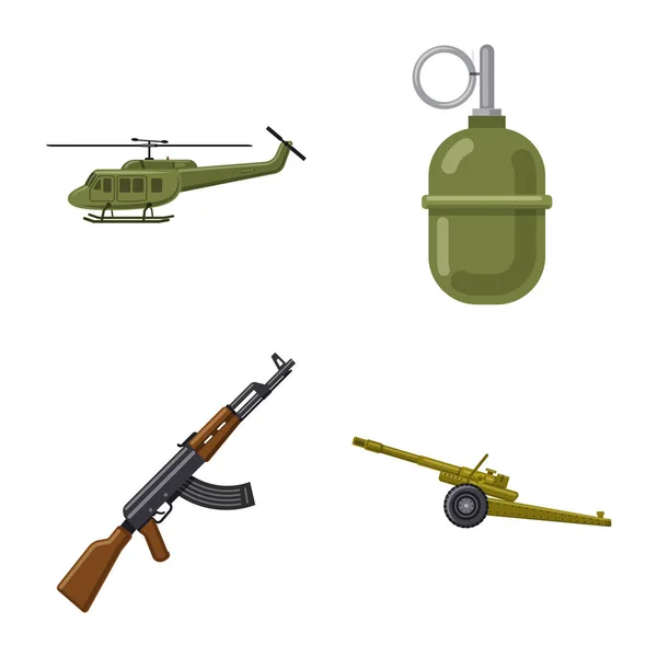 Diseño vectorial del arma y el logotipo del arma. Colección de armas y ejército icono vectorial para stock . — Vector de stock