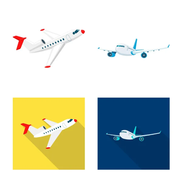 Vectorillustratie Van Vliegtuig Vervoer Logo Set Van Vliegtuig Hemel Vector — Stockvector
