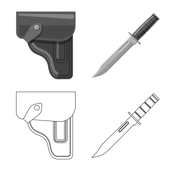 Vektor-Design von Waffe und Waffenschild. Sammlung von Waffen- und Armeesymbol für das Web. — Stockvektor