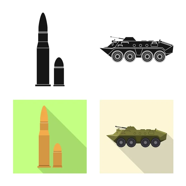 Diseño vectorial de arma y arma de fuego. Conjunto de armas y ejército stock vector ilustración . — Vector de stock