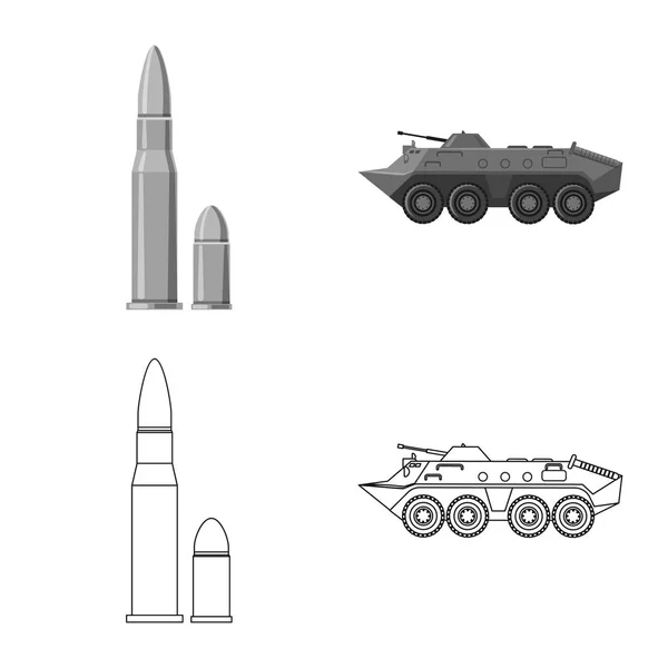 Vektor design av vapen och gun symbol. Uppsättning av vapen och armén aktiesymbol för webben. — Stock vektor