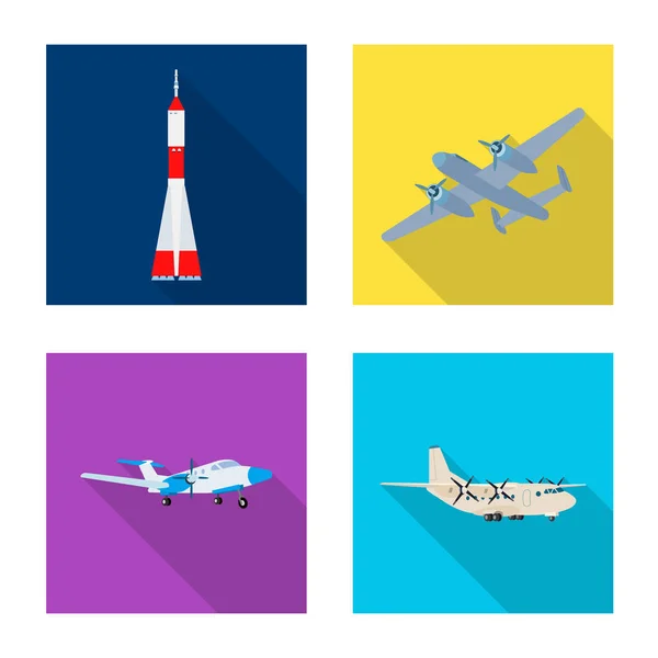 Vectorillustratie van pictogram vliegtuig en vervoer. Collectie van vliegtuig en hemel voorraad vectorillustratie. — Stockvector