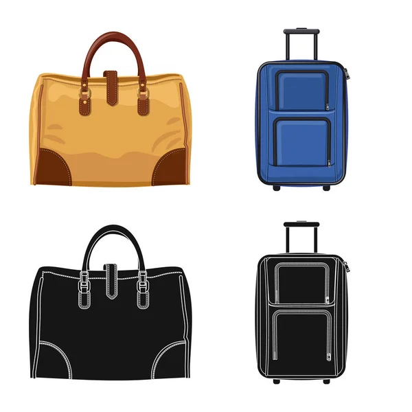 Vector design of suitcase and baggage icon. Set of suitcase and journey stock vector illustration. — Stock Vector