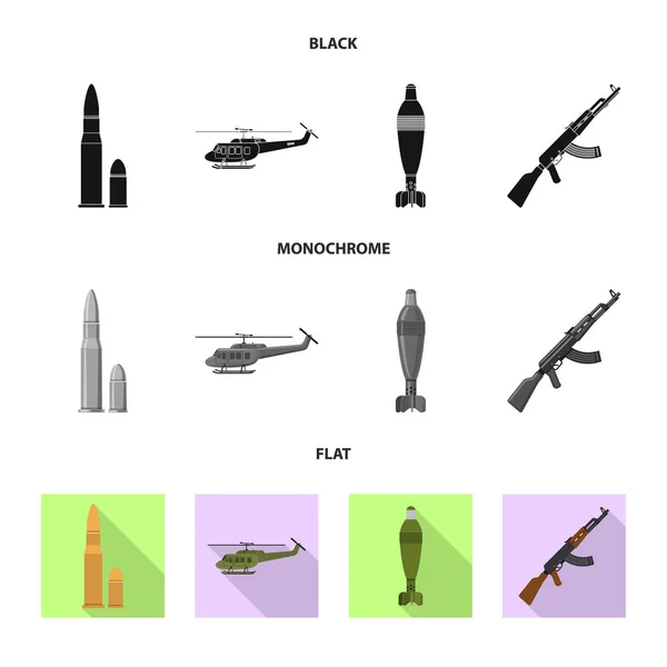 Isoliertes Objekt Der Waffe Und Des Waffenlogos Set Von Waffen — Stockvektor