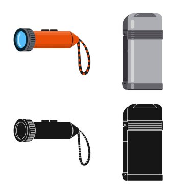 Dağcılık ve tepe logo vektör tasarımı. Kamp ve dağcılık topluluğu stok vektör çizim.