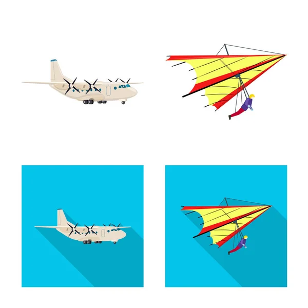 Векторный дизайн самолета и транспортного логотипа. Коллекция самолета и символа неба для веб . — стоковый вектор