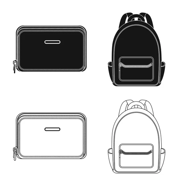 Ilustracja wektorowa znak walizki i bagaż. Zestaw walizek i podróż symbol giełdowy dla sieci web. — Wektor stockowy