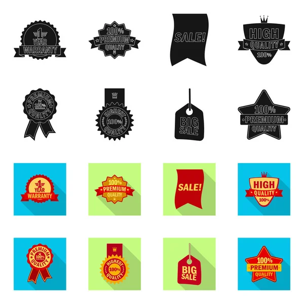 Vectorillustratie van embleem en badge icoon. Set embleem en sticker vector pictogram voor voorraad. — Stockvector