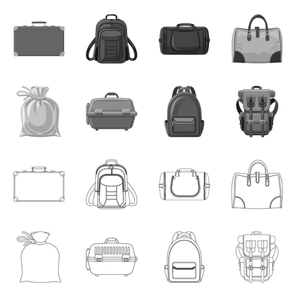 Illustration vectorielle de la valise et du panneau de bagages. Ensemble de valise et icône vectorielle de voyage pour stock . — Image vectorielle