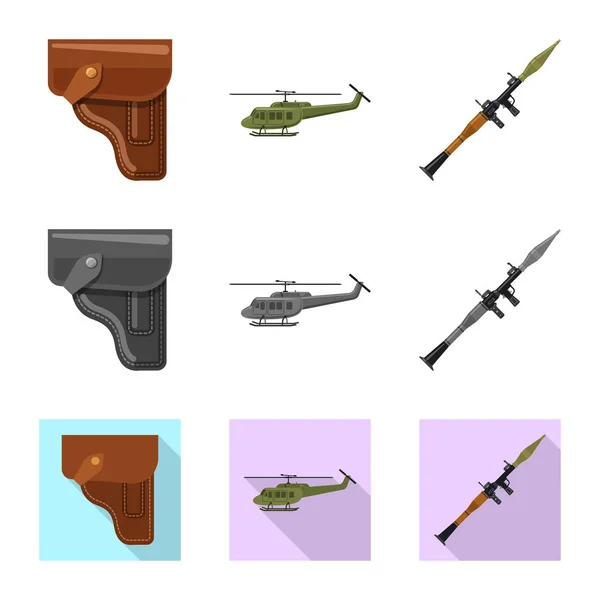 Ilustración vectorial del arma y el icono del arma. Conjunto de armas y ejército símbolo de stock para la web . — Vector de stock