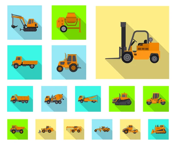 Illustrazione vettoriale dell'icona di costruzione e costruzione. Raccolta di icone vettoriali di costruzione e macchine per magazzino . — Vettoriale Stock