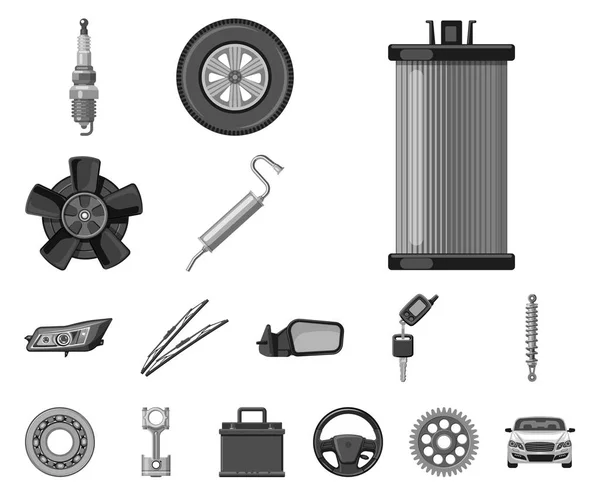 Векторная иллюстрация автоиконки и значка детали. Набор значков авто- и автомобильного вектора для склада . — стоковый вектор