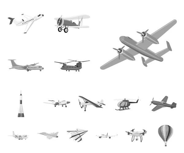 Vektor návrh loga letadlo a dopravy. Sada letadlo a obloha vektorové ikony pro stock. — Stockový vektor