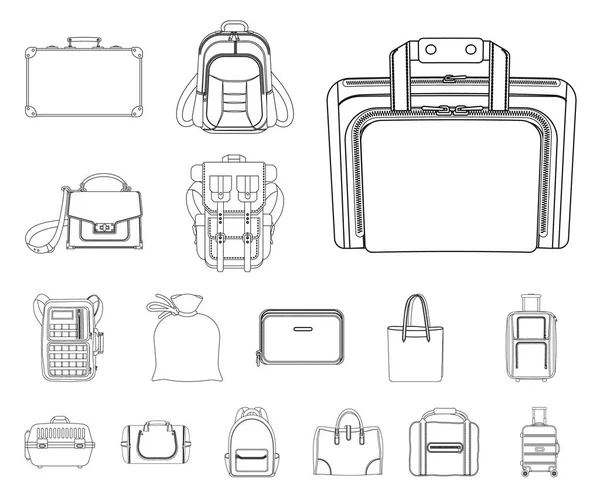 Isolerade objekt av ikonen resväska och bagage. Samling av resväska och resa aktiesymbol för webben. — Stock vektor