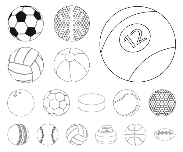 Diseño vectorial de señal de deporte y pelota. Colección de deporte y símbolo de stock atlético para la web . — Vector de stock