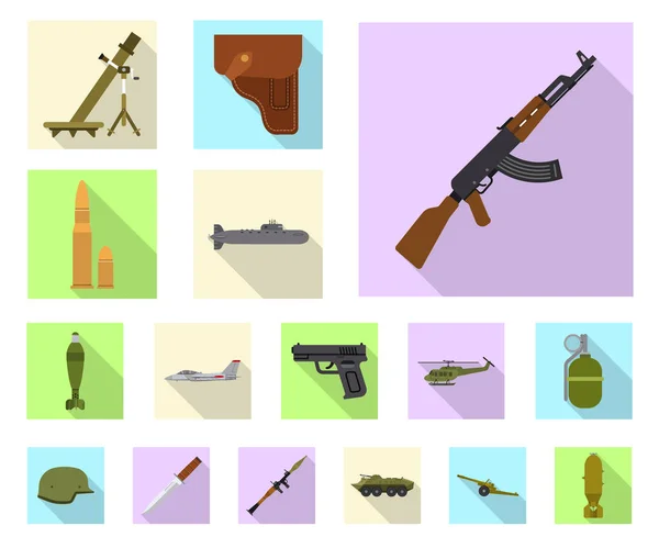 Ilustración vectorial de armas y signos de armas. Colección de armas y ejército stock vector ilustración . — Vector de stock