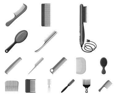 Fırça ve saç logo vektör tasarımı. Fırça ve saç fırçası hisse senedi vektör çizim topluluğu.