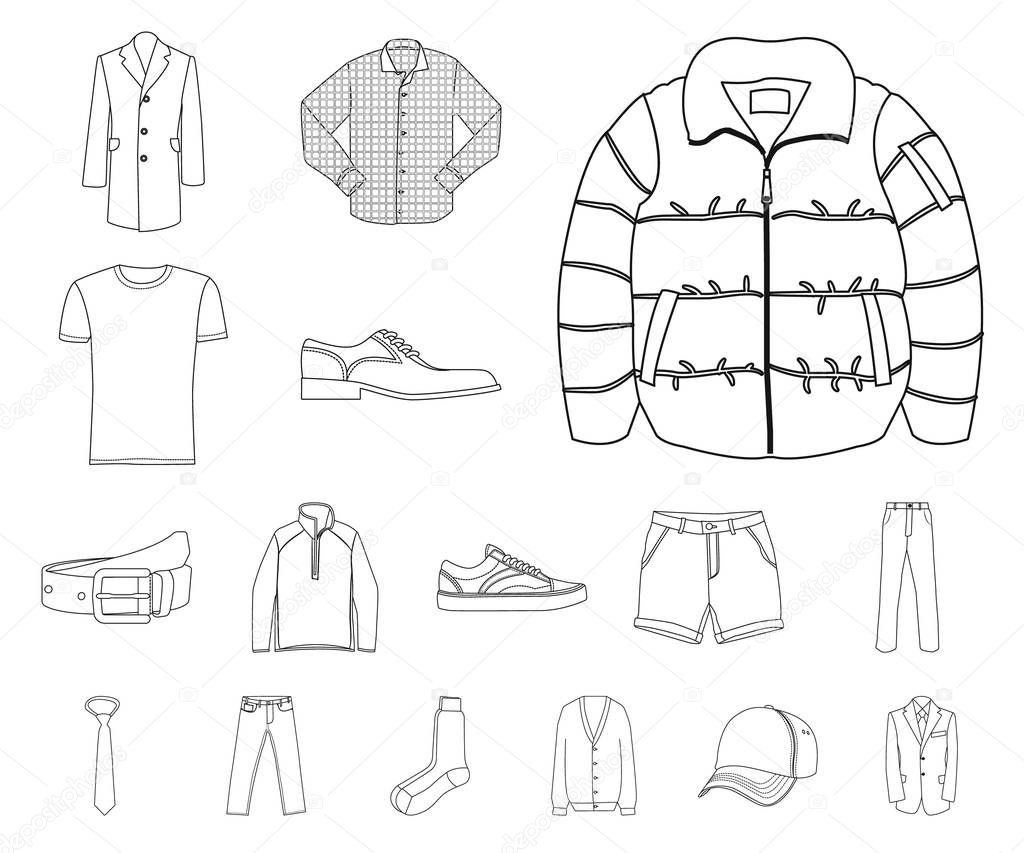 Vector design of man and clothing logo. Set of man and wear stock vector illustration.