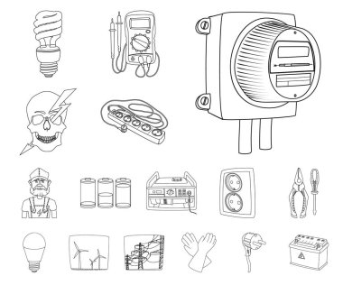 Elektrik ve elektrik simge vektör tasarımı. Elektrik ve enerji hisse senedi vektör çizim.