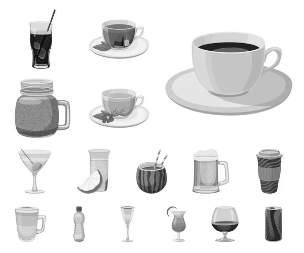 Vectorillustratie van drank en bar teken. Set van drank en partij aandelensymbool voor web. — Stockvector