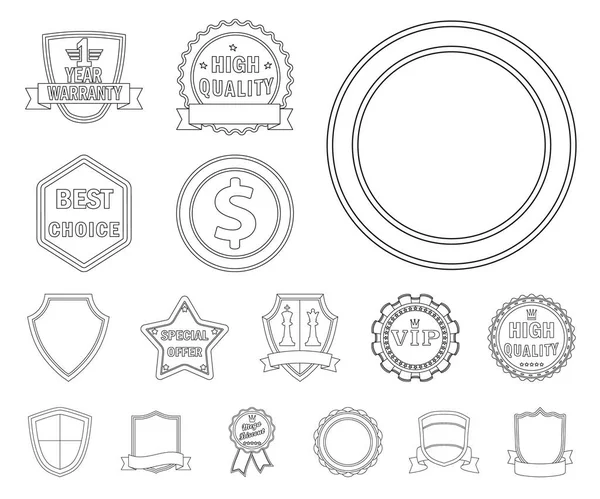 Vector design of emblem and badge symbol. Set of emblem and sticker stock vector illustration. — Stock Vector